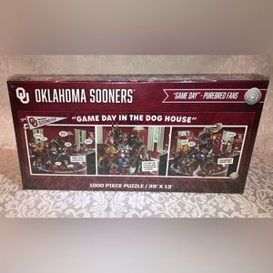 NCAA University of Oklahoma Sooners “In The Dog House” 1000 Piece Puzzle 39”x13”